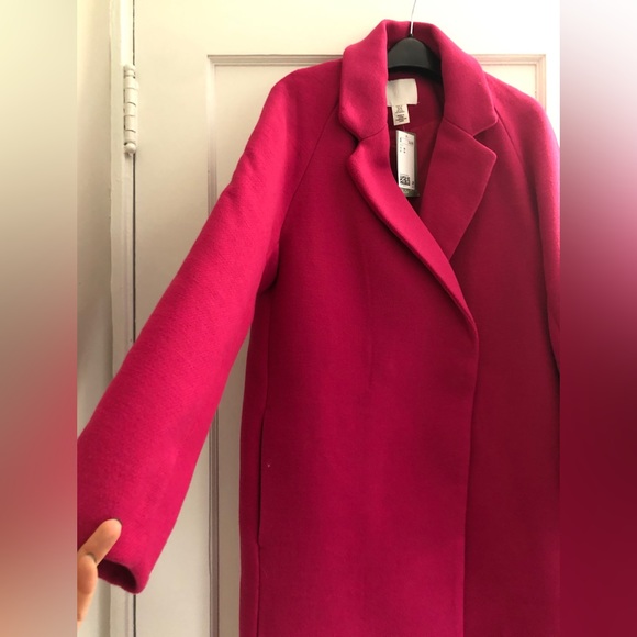 H&M Zara Copy Fuchsia Oversized Coat Size XS NWT - Picture 2 of 8